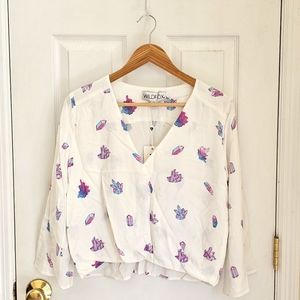 NWT Wildfox Crystal Faux Wrap Top Sz XS